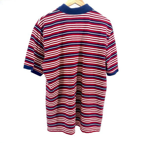Brooks Brothers Performance Polo Shirt Red White Blue Stripe Original Fit XL - Picture 4 of 4